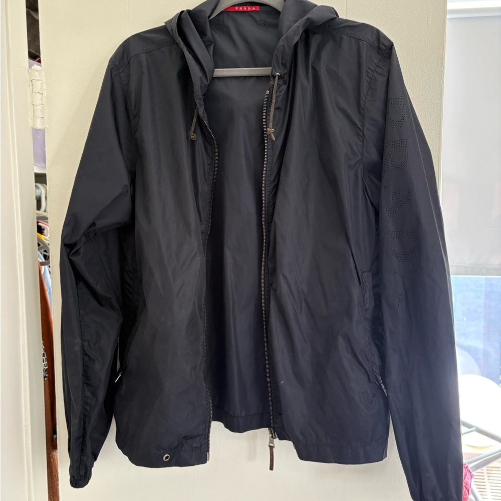 Black Prada Hooded rain Jacket